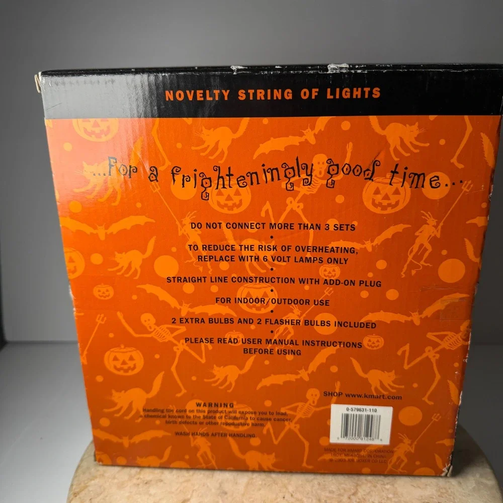Joe Boxer String-O-Fright Halloween Lights Multicolor Pumpkin Novelty 2003